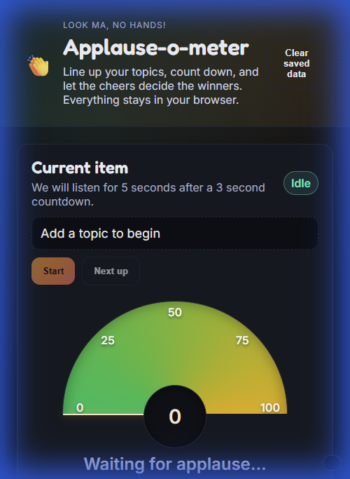 Applause-o-meter Mobile Interface